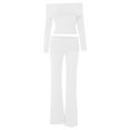 thumbnail image 4 of Sngxgn Womens Pajamas Set Soft Pants Loose Sleepwear Loungewear Set(White,L), 4 of 5