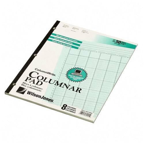 Wilson Jones Accounting Pad, Eight SixUnit Columns, 81/2 x 11, 50