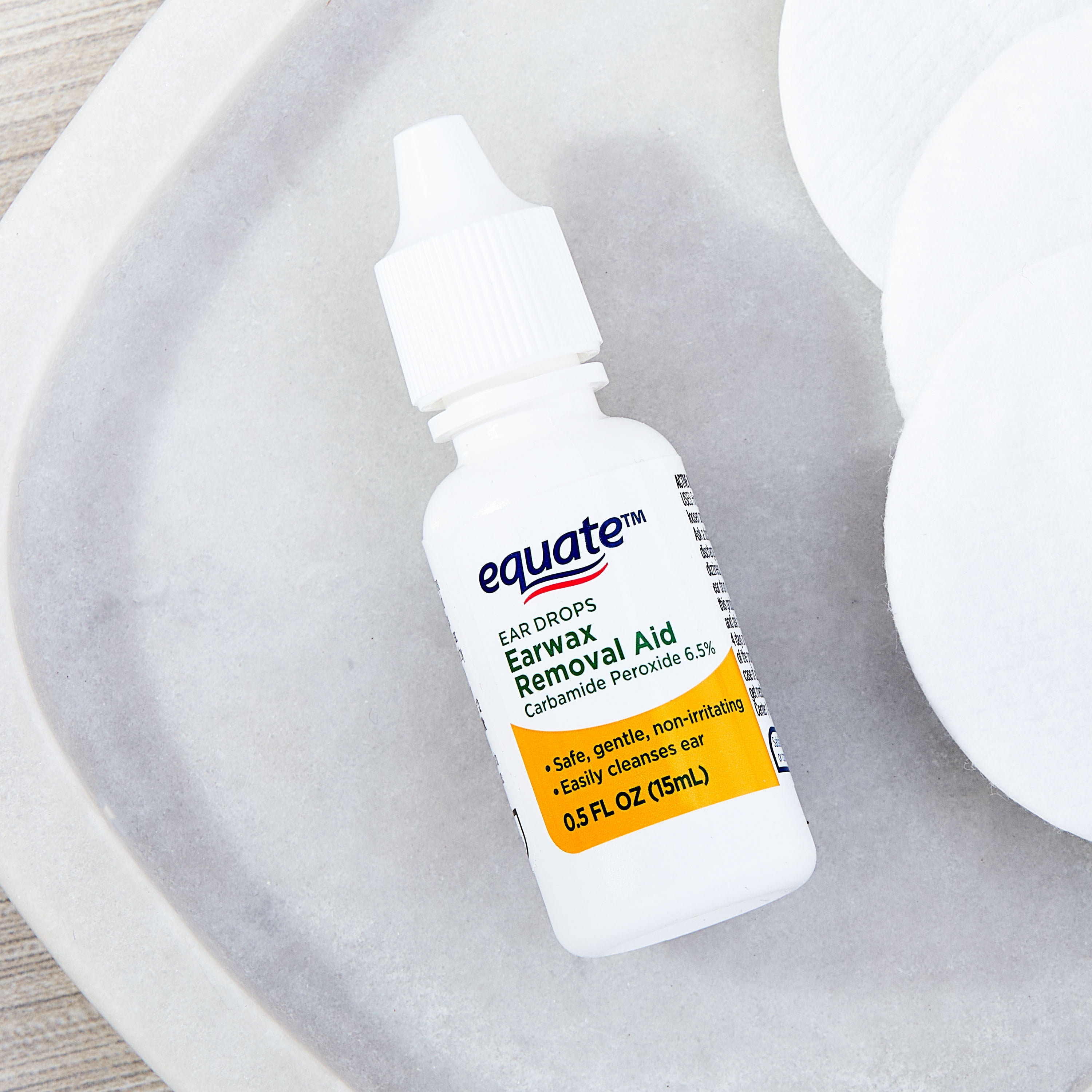 Equate Ear Drops Earwax Removal Aid Carbamide Peroxide 6.5%, 0.5 fl oz, Compare to Debrox® Active Ingredient