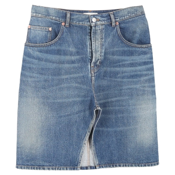 Pre-Owned Balenciaga Front Slit Skirt in Light Blue Denim