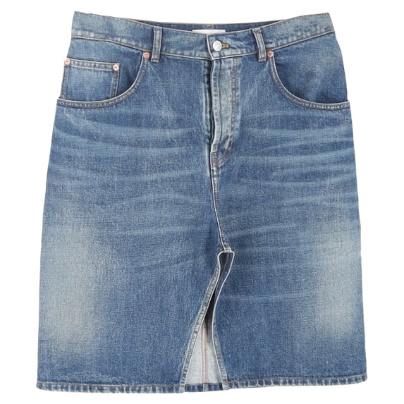 Pre-Owned Balenciaga Front Slit Skirt in Light Blue Denim