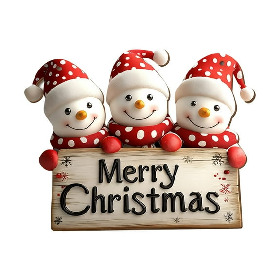 Clode Three Snowmen Wooden Christmas Decor 2D Snowman Family Sign for Winter Holiday Home Decor Tabletop Or Wall Display Hippopotamus Ornament