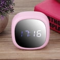 thumbnail image 2 of Espejo LED con función de silencio y múltiples usos para el hogar Reloj despertador de mesita de noche de color rojo rosa, 2 of 8