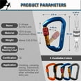 thumbnail image 3 of 2WIN2BUY 2 Packs Auto Locking Carabiner,30KN Heavy Duty Large Clip Climbing Carabiner,Aluminum Twist Lock Carabiners for Rock Climbing,Camping,Rescue (CE Rated,D Shape), 3 of 10