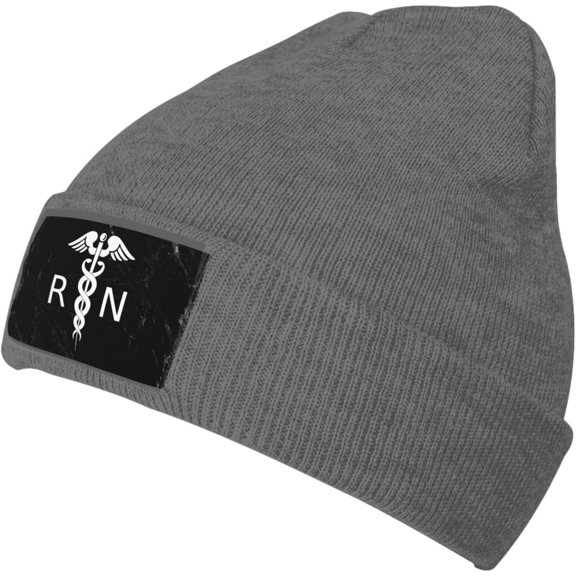 Registered Nurse Knit Cap for Men Women Winter Warm Knit Beanie Hat Black