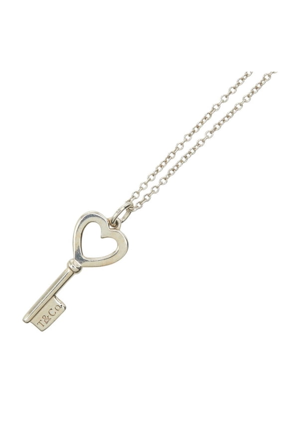 Pre-Owned Tiffany & Co. Heart Key Necklace, SV925 Silver, Women's.