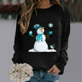 thumbnail image 1 of Jienlioq Hauts pour Femmes Mode Décontractée Imprimé de Noël Col Rond Ample Manches Longues Chandail en Molleton Blouse Cyberlundi, 1 of 4
