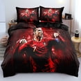 thumbnail image 1 of Football Star Bedding Set Of Three, Microfiber, Duvet Cover, Suitable For Boys And Girls Football Fans-SinKeeU, 1 of 3