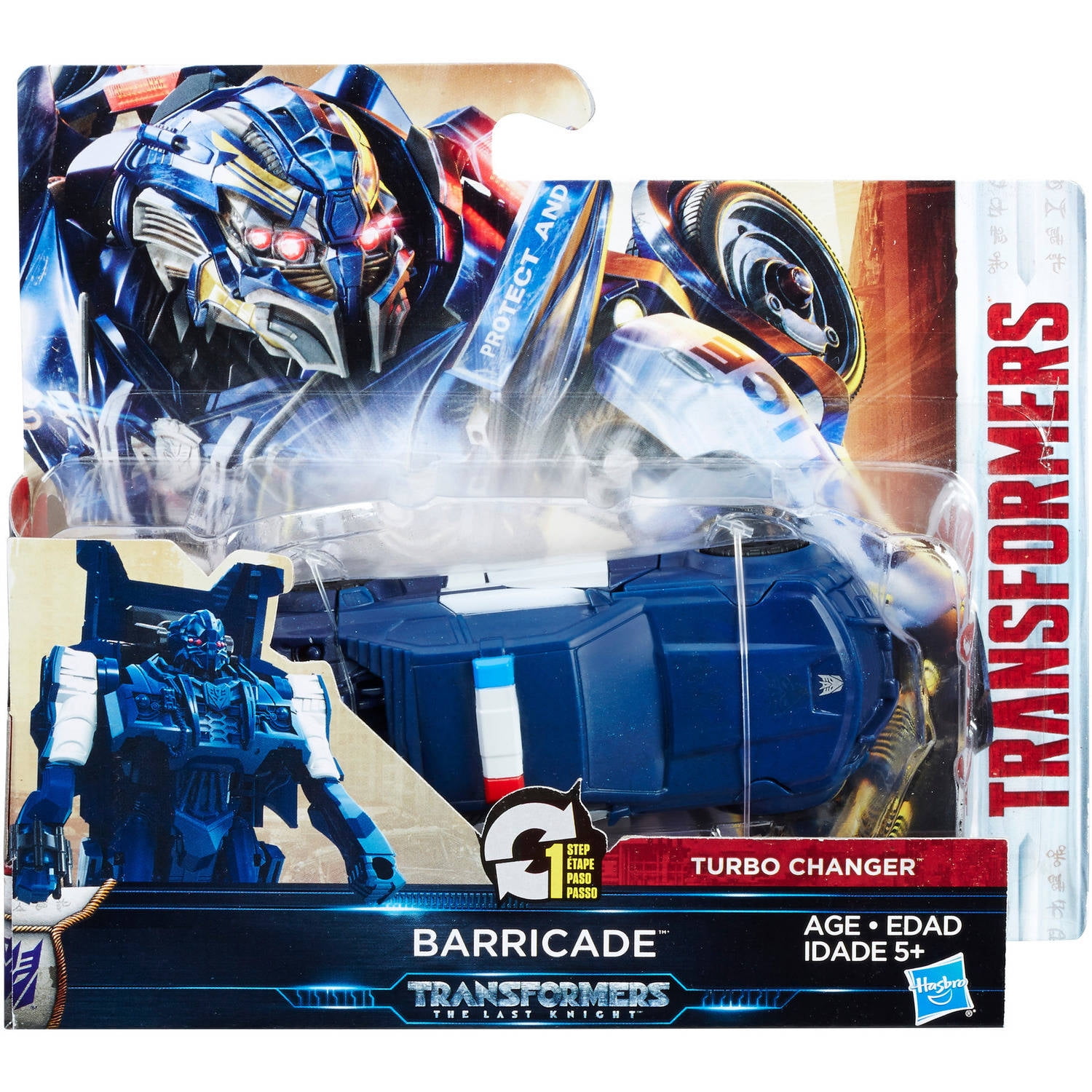 Transformers L'ULTIMO CAVALIERE 1-Step Turbo changer cyberfire BARRICATA 