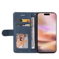 thumbnail image 6 of Allytechgroup Flip Cover Case for iPhone 16, RFID Blocking PU Leather TPU Inner Folio Stand Hand Wrist Cards Holder Wallet Case for Apple iPhone 16, Blue, 6 of 8