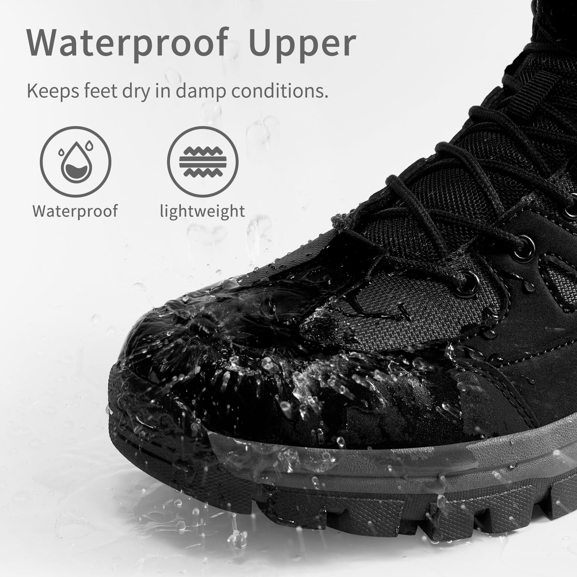 MeMoride Men's Waterproof Hiking Boots Outdoor Mid Trekking Lightweight Mountaineering Shoes