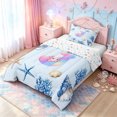 thumbnail image 2 of meiyoeat Rainbow Monogrammed J Twin Comforter Sets for Girls, Cute Blue Ocean Axolotl Bedding Set, Star Reversible, 2pcs, 1 Comforter and 1 Pillowcase, 2 of 6