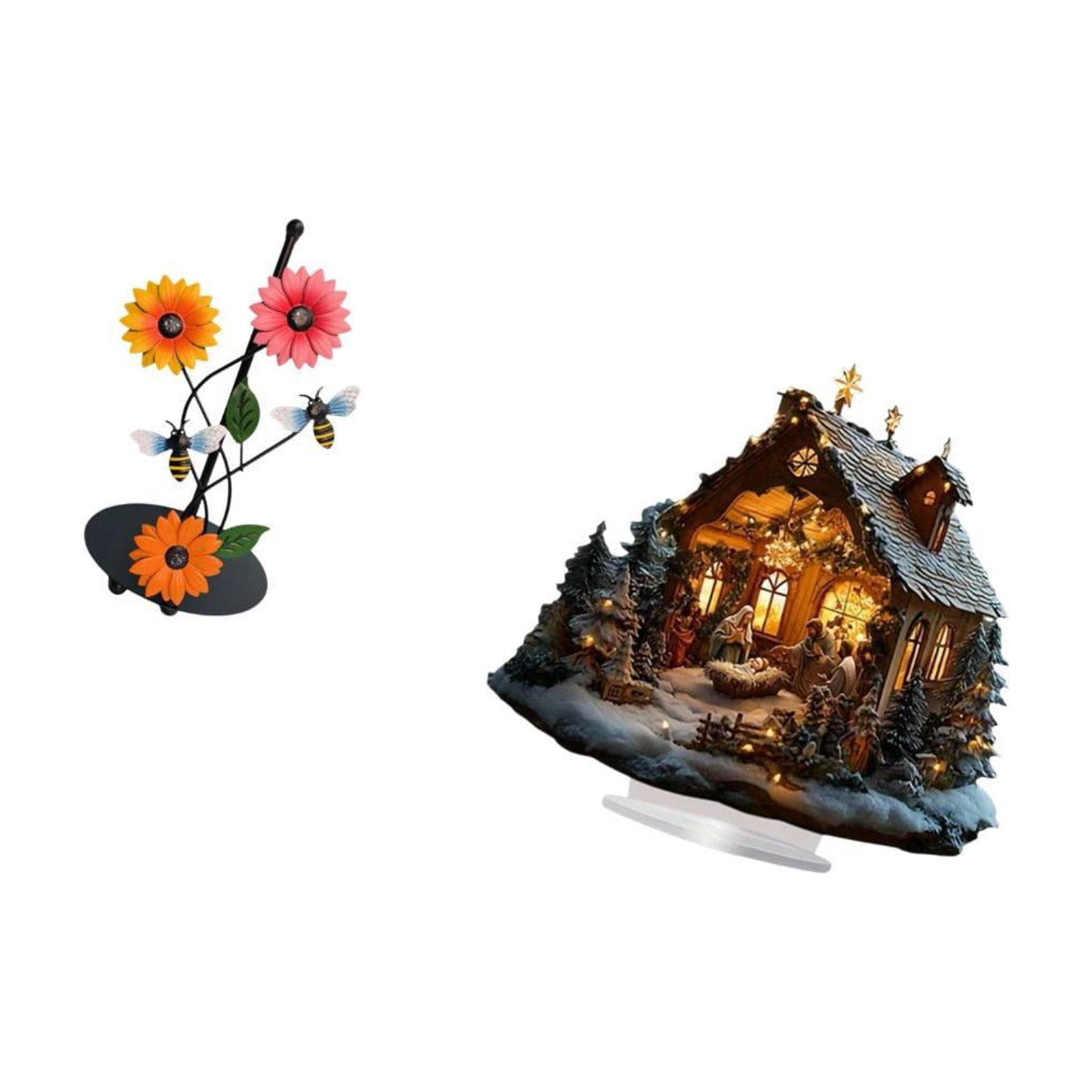 Fiocias Toilet Paper Holder Paper Towel Holder Countertop Kitchen Roll Holder Standing Nativity Scene Sculpture Iron Acrylic Ornament Suitable for K