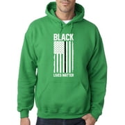 Trendy USA 1088 - Adult Hoodie USA Flag Black Lives Matter Human Rights Sweatshirt Small Kelly Green