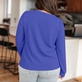 thumbnail image 4 of Delayuji Womens Long Sleeve T Shirts Womens Tops Solid Color Casual Tshirts Loose Fit Basic Tee Spring Fall S-5XL Blue, 4 of 6