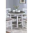 thumbnail image 3 of 5-PCS Counter Height Dining Set Storage Base Round Top Table w 4x High Chairs Cushion Seat White Finish Dining Room Furniture, 3 of 9