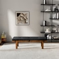 thumbnail image 2 of Black Faux Leather Bench / As Entryway Seating / Solid Wood Construction, 2 of 2