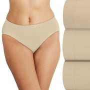 Women's Bali® 3-Pack Comfort Revolution® Modern Seamless Hi-Cut Panty DFMSH3 Color: Taupe Taupe Taupe Size: 6