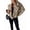 Light Coffee Color, variant on Female Crop Pea Coat Wool Blend Office Work Lapel Collar Short Winter Jacket Trench Coat White L
