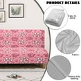 thumbnail image 3 of SCRAWLGOD Paws Heart Print Pink Stretch Armless Futon Covers Sofa Bed Slipcover with Elastic Bottom Washable Futon Mattress Covers Dust Proof Furniture Protector, 3 of 7