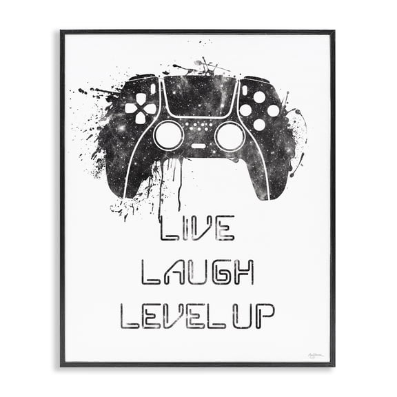 Stupell Industries Contemporary Live Laugh Level Up Black Framed Giclee Art, 11 x 14, by Mary Urban