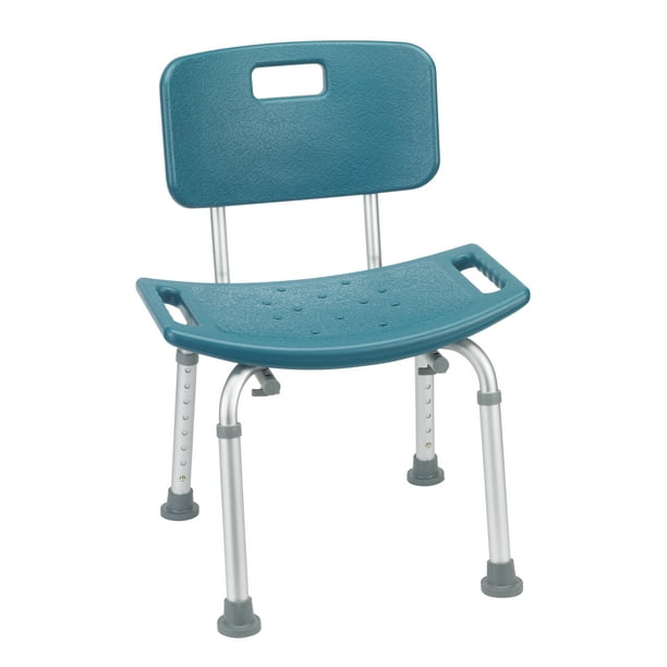 Drive Medical Bathroom Safety Shower Tub Bench Chair with Back, Teal