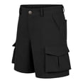 thumbnail image 4 of WOYY Kids School Cargo Shorts Boys Girls High Waisted Uniform Shorts, Sizes 5-15, Black, 4 of 7