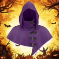 thumbnail image 2 of Gelikeya Halloween Cloak for Men Women Hood Hat Shawl Scarf Cape Hooded Poncho Halloween Apparel, Purple, One Size, 2 of 4