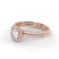 thumbnail image 3 of AFFY Halo Solitaire Bridal Ring Set, 1.10 Cttw Lab Grown Diamond Engagement Wedding Rings for Women 10K Solid Rose Gold F-G, VS-SI Quality Ring Size-4, 3 of 6