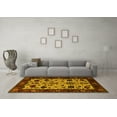 thumbnail image 3 of Ahgly Company Indoor Round Oriental Yellow Traditional Area Rugs, 7' Round, 3 of 4