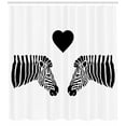 thumbnail image 3 of Ambesonne Safari Shower Curtain, Romantic 2 Zebras Pattern, 69"Wx84"L, Charcoal Grey and White, 3 of 3