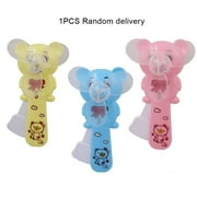 1pcs Summer Mini Portable Bear Hand Pressure Fan Handheld Cooling Fan Children Educational Toy Cooling Fan Random Color