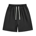 thumbnail image 2 of Men's Shorts Elastic Waist Big And Tall Under $10 Solid Color Polyester Shorts Outdoor Casual Sports Five Quarter Pants, 2 of 8