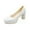 Beige, variant on 2024 Women's Heels Platform Chunky Block Heels Square Closed Toe Low Heels Dress Shoes Comfortable Wedding Party Office Pumps Shoe Beige