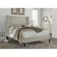 thumbnail image 2 of Milton Greens Stars Inc Fabric Eastern King Wingback Platform Bed in Beige, 2 of 3