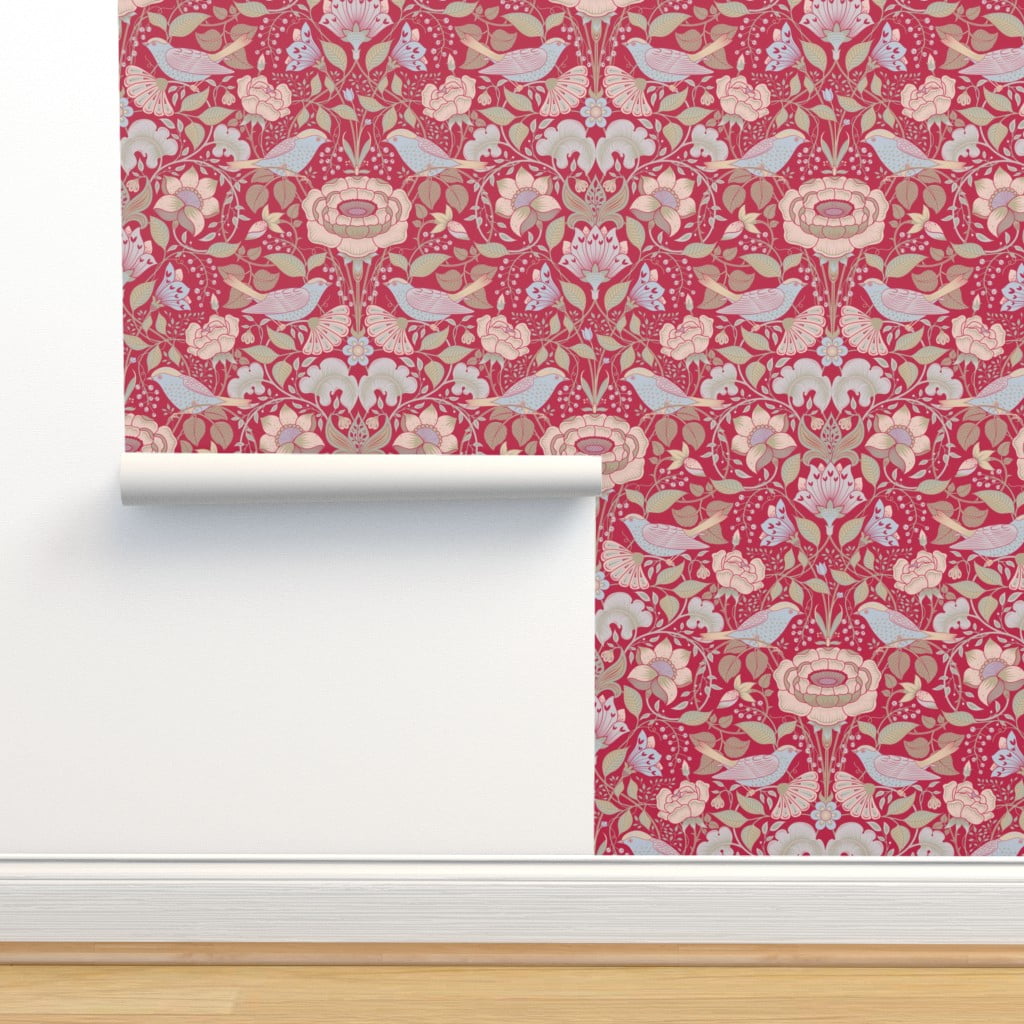 Peel & Stick Wallpaper 6ft x 2ft - William Morris Birds And Flowers