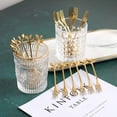 thumbnail image 4 of XINQIHANG 10 Pcs Stainless Steel Gold Leaf Creative Appetizer Cake Fruit Forks Set 4.7 Inches Tasting Dessert Forks Kitchen Accessory Wedding Party (Gold-10Fork), 4 of 6
