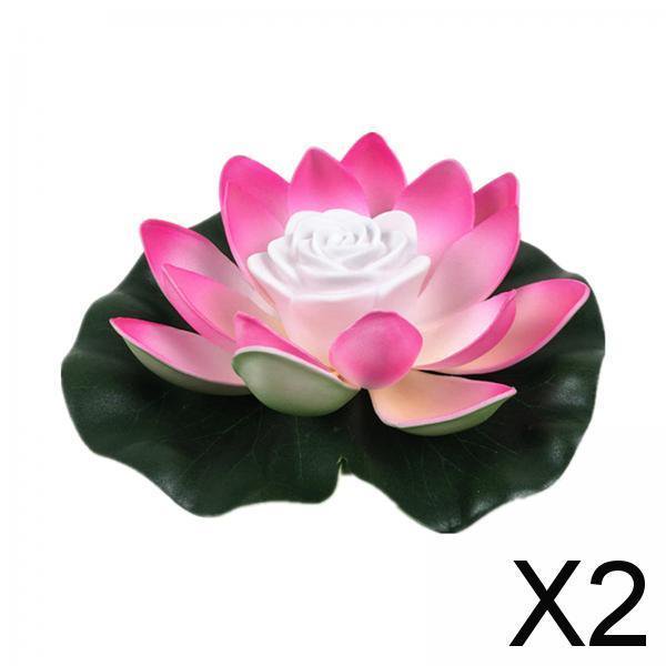 Luz de lámpara de loto,Decoración del de la lámpara budista LED,Flor de flotante impermeable con pilas,Inicio Mesa Centro de Mesa Vela Luz de Meditación,Lámpara de 2 piezas
