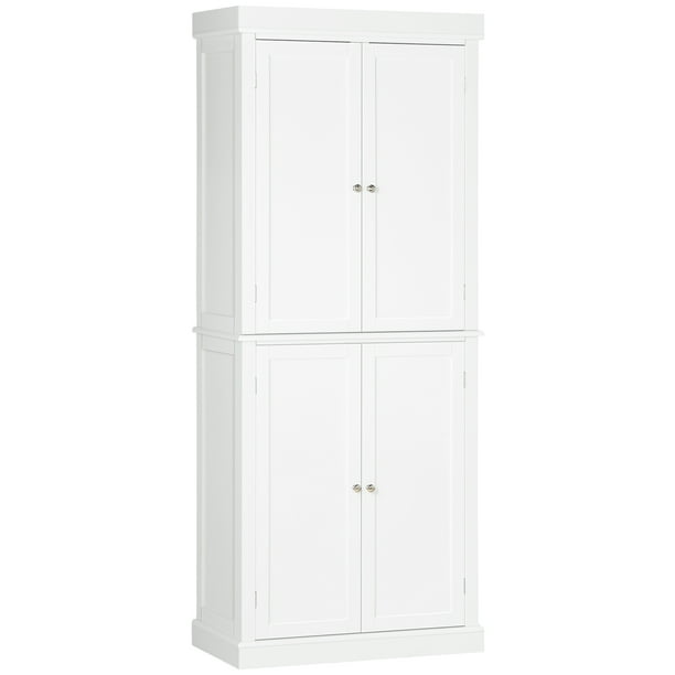 Freestanding Modern 4 Door Kitchen Pantry, Storage