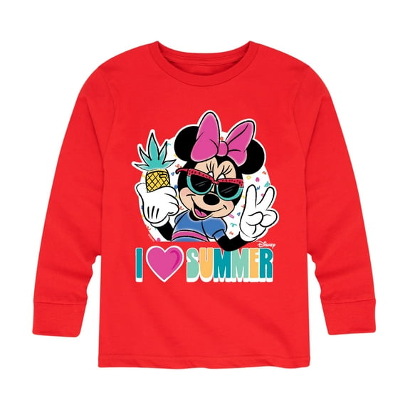 Mickey & Friends - I Heart Summer - Toddler And Youth Long Sleeve Graphic T-Shirt