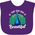 thumbnail image 3 of Inktastic Peacock Girls Baby Bib, 3 of 4