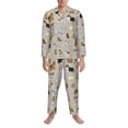 thumbnail image 3 of Yiaed Dog Animal Print Men’s Pajamas Set - Long Sleeve Button Down Sleep Shirt and Pajama Bottoms Sleepwear Set Mens Pjs Sets Men's Pajama Bottoms-, 3 of 7