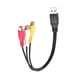 thumbnail image 3 of 1pc Usb Male Plug To 3 Rca Female Adapter Audio Converter Video Av A/v Cable Usb To Rca Cable For H, 3 of 5
