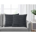 thumbnail image 4 of Mainstays Tufted Stripe Decorative Throw Pillow, Grey, 18'' x 18'', 2 Pack, 4 of 5