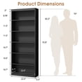 thumbnail image 6 of Walsunny Bookcase with 6 Open Shelves Wood Display Bookshelf with Deep Storage Standard Bookcase for Living Room Home Office Black, 6 of 7