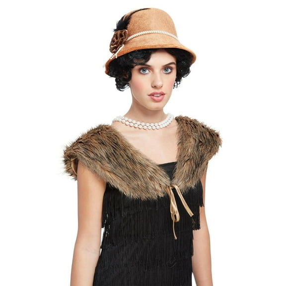 20s Deluxe Instant Kit Brown 1920s Razzle Fancy Dress One Size Female Adult Party Book Week Halloween