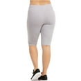 thumbnail image 2 of Women's Knee Length Cotton 21 Inch Outseam Shorts W/High Waistband Activewear/Leggings, Heather Grey-XL, 1 Pack, 2 of 4