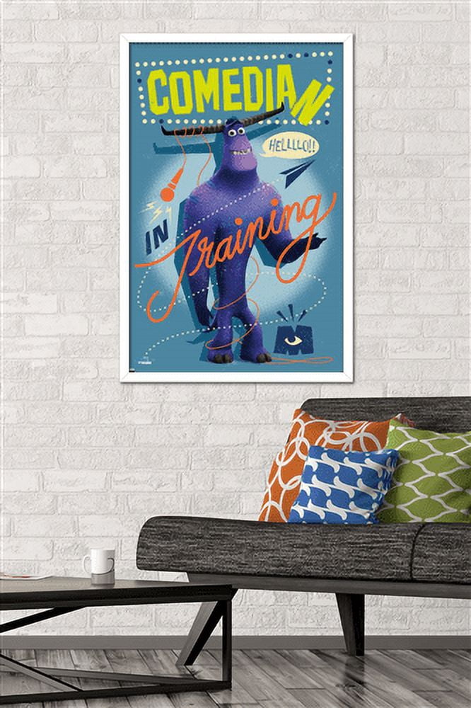 Disney Monsters at Work - Comedian Wall Poster, 22.375" x 34", Framed
