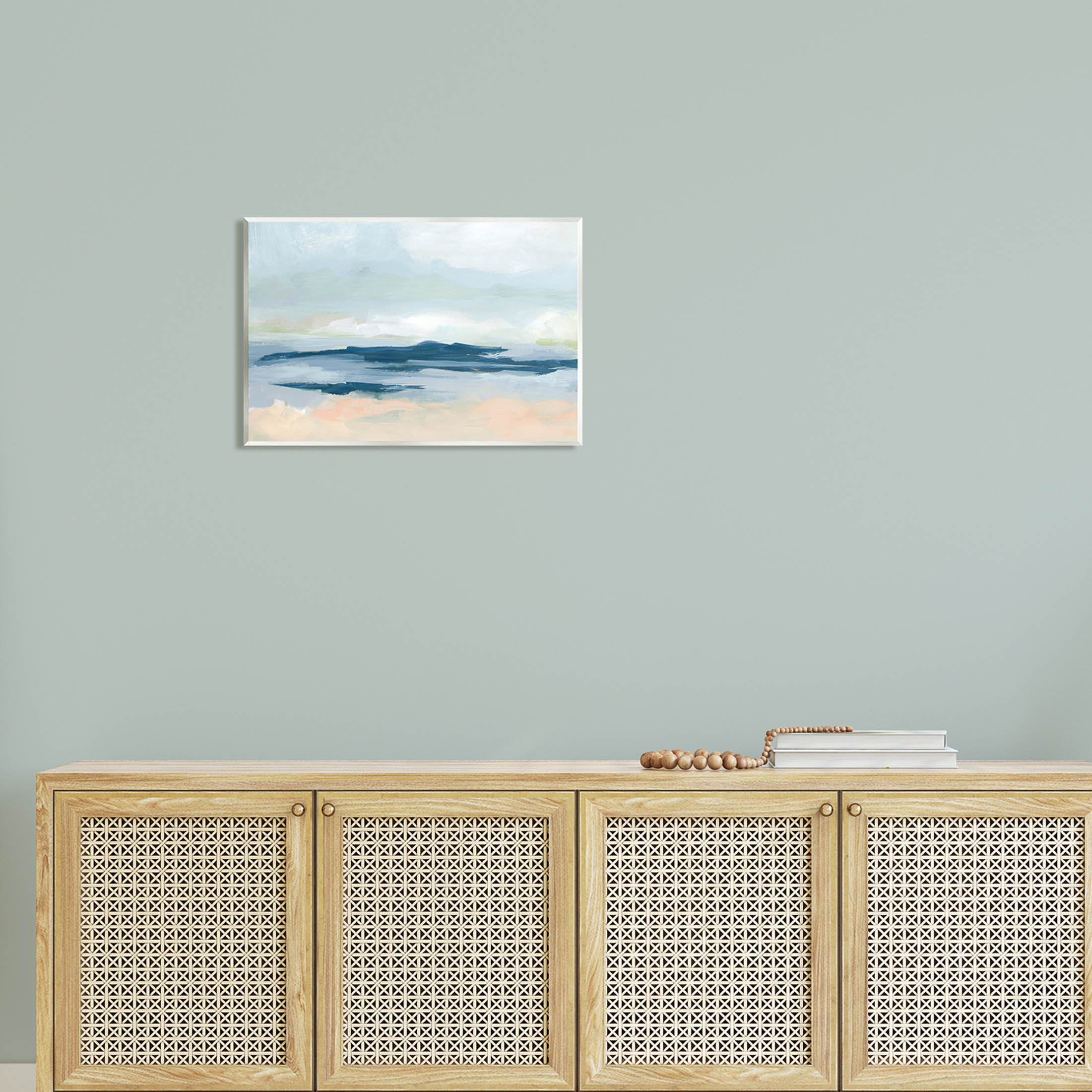 Stupell Industries Abstract Cloudy Ocean Landscape Painting Unframed Art Print Wall Art, Design by June Erica Vess