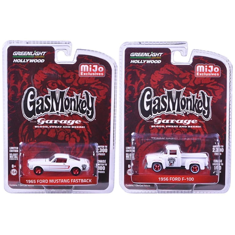 Greenlight 1/64 – 1965 Ford Mustang & 1967 Ford F-100, Rouges, Moulés Sous Pression